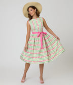 Unique Vintage Rose Stripe Swing Dress - Unique Vintage - Womens, DRESSES, SWING