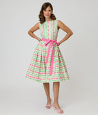 Unique Vintage Rose Stripe Swing Dress - Unique Vintage - Womens, DRESSES, SWING