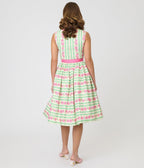 Unique Vintage Rose Stripe Swing Dress - Unique Vintage - Womens, DRESSES, SWING