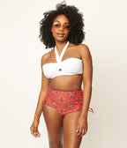 Unique Vintage Solid White Forever Glam Swim Top - Unique Vintage - Womens, SWIM, TOP