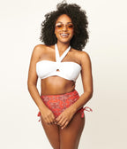 Unique Vintage Solid White Forever Glam Swim Top - Unique Vintage - Womens, SWIM, TOP