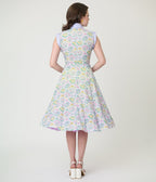 Unique Vintage Spring Bouquet Cotton Shirt Dress - Unique Vintage - Womens, DRESSES, SWING