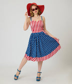 Unique Vintage Stars & Stripes Rye Swing Skirt - Unique Vintage - Womens, BOTTOMS, SKIRTS