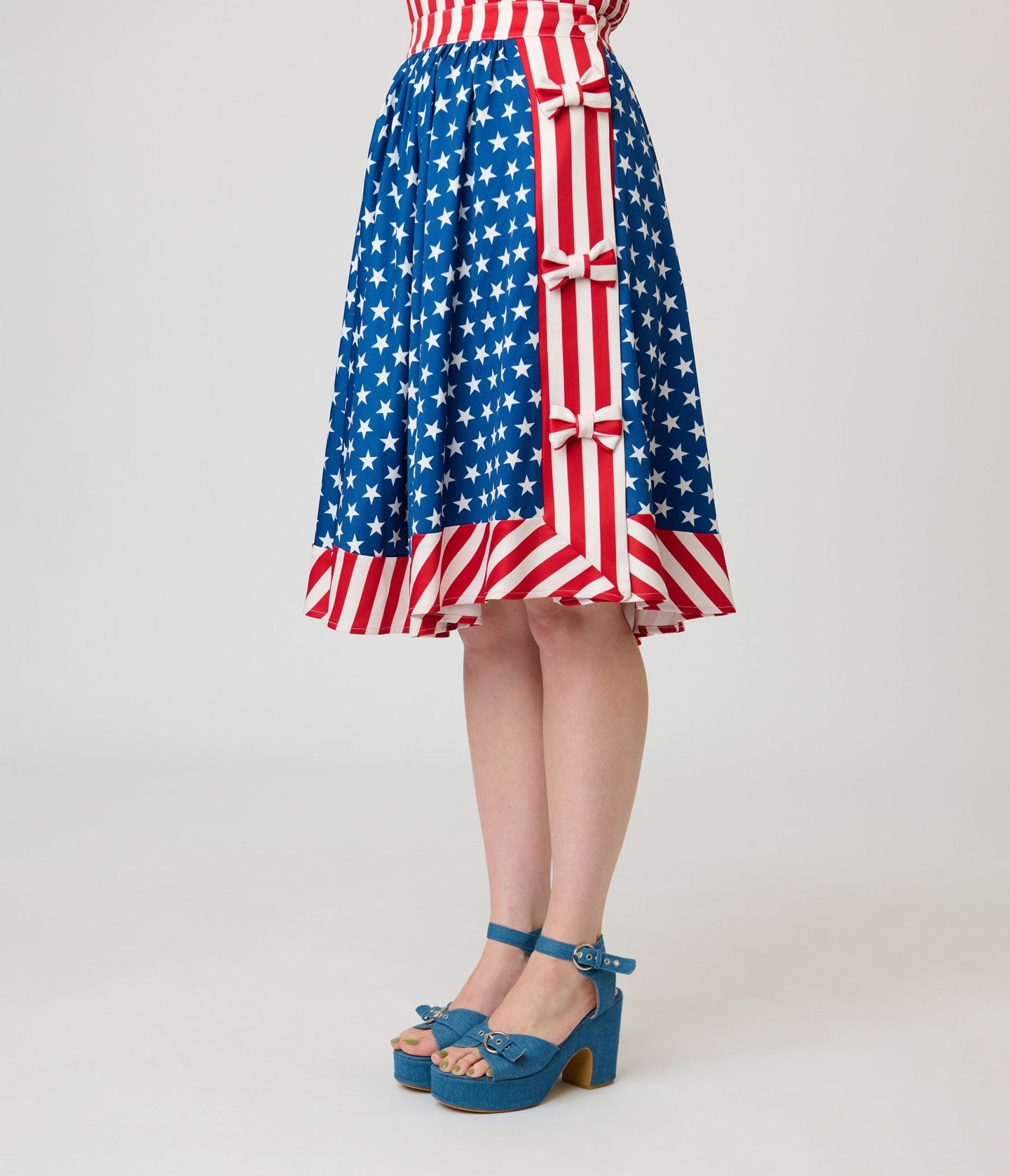 Unique Vintage Stars & Stripes Rye Swing Skirt - Unique Vintage - Womens, BOTTOMS, SKIRTS