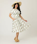 Unique Vintage Strawberry Vine Print Swing Dress - Unique Vintage - Womens, DRESSES, SWING