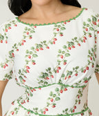 Unique Vintage Strawberry Vine Print Swing Dress - Unique Vintage - Womens, DRESSES, SWING