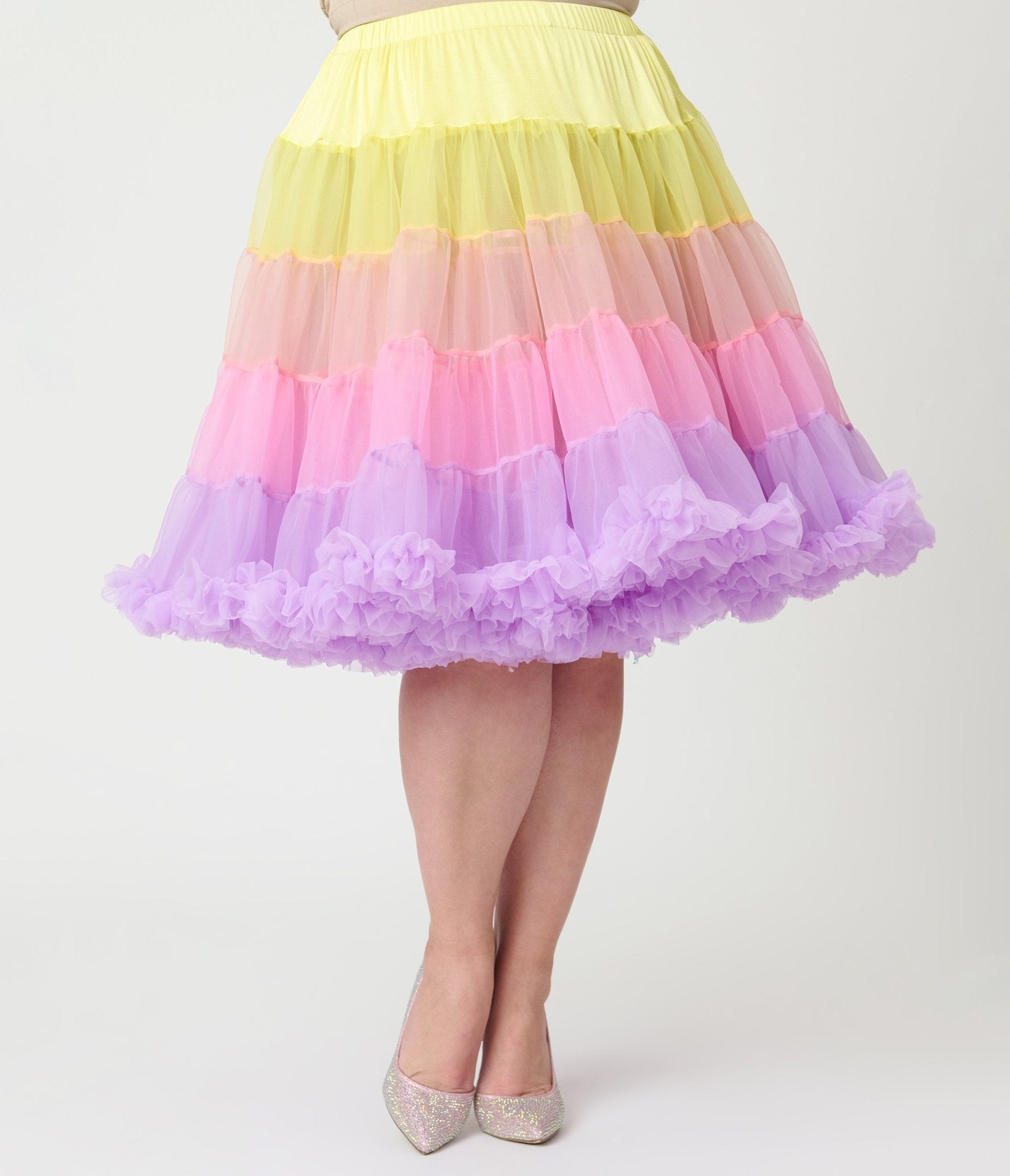 Unique Vintage Sunset Ombre Ruffled Petticoat Crinoline - Unique Vintage - Womens, ACCESSORIES, PETTICOATS