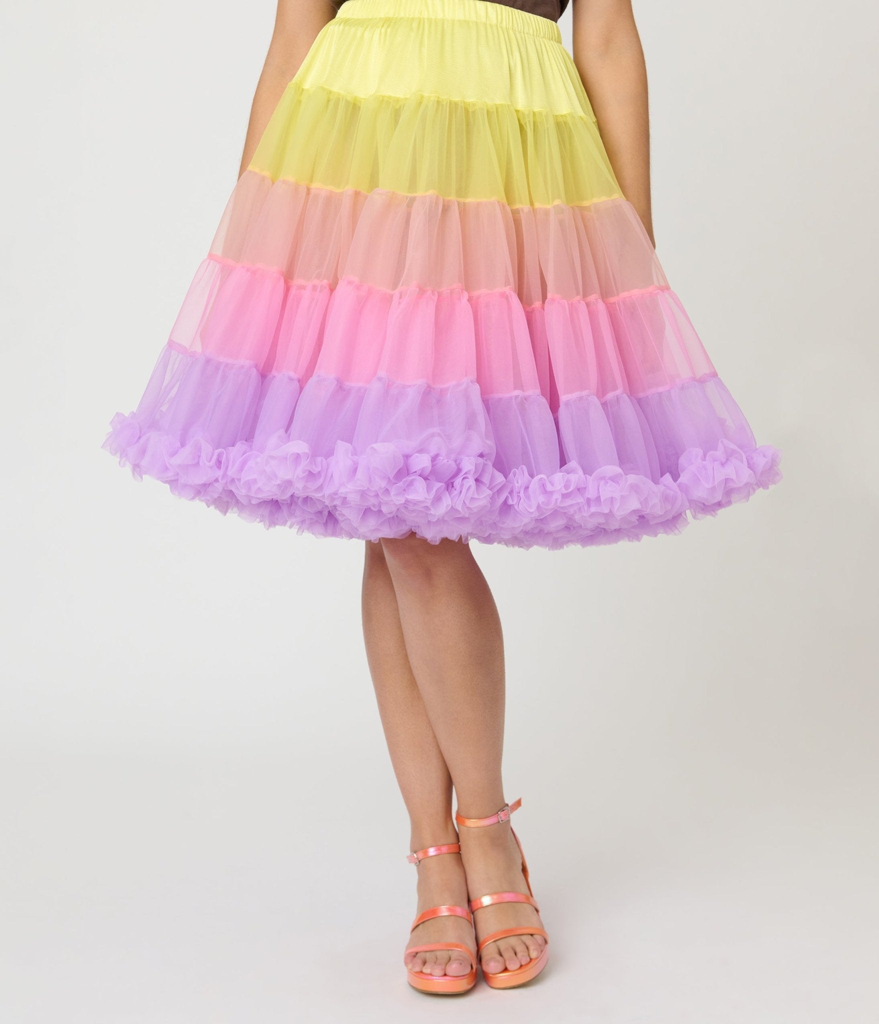 Unique Vintage Sunset Ombre Ruffled Petticoat Crinoline
