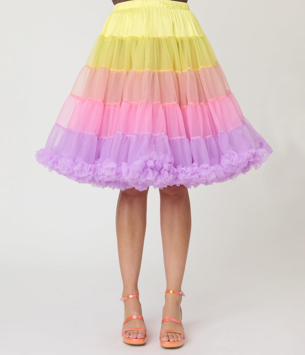 Unique Vintage Sunset Ombre Ruffled Petticoat Crinoline - Unique Vintage - Womens, ACCESSORIES, PETTICOATS