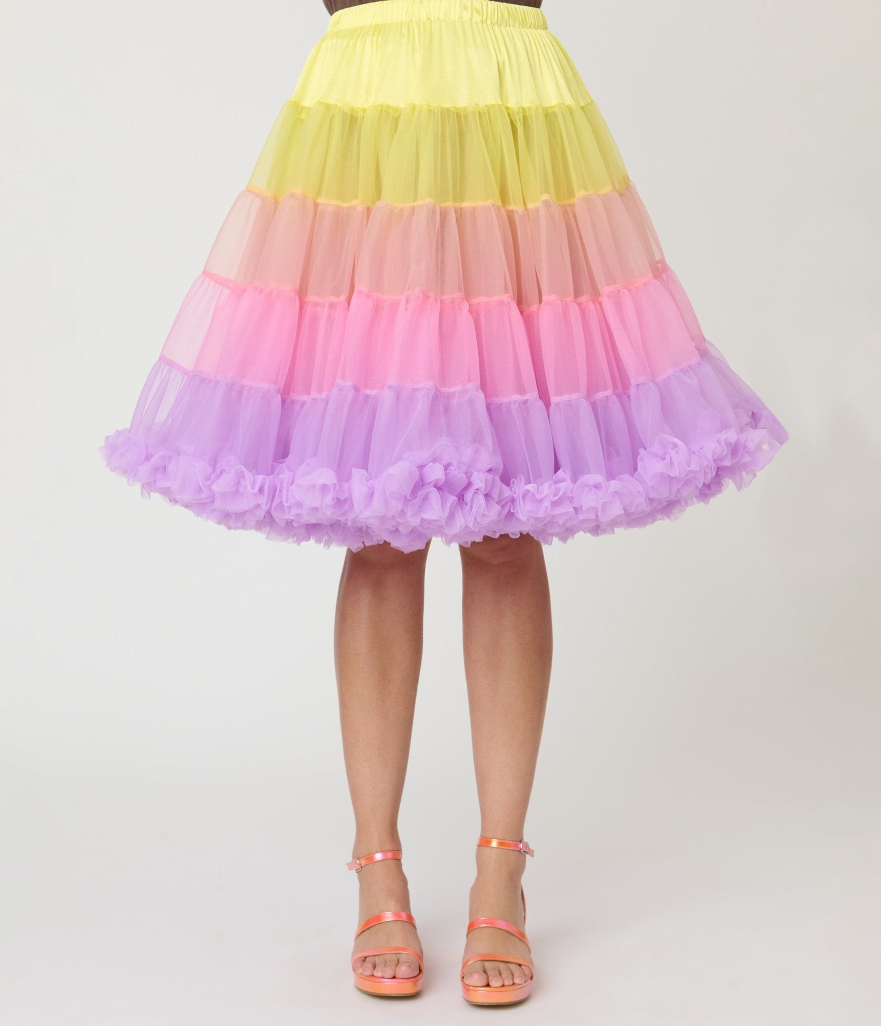 Unique Vintage Sunset Ombre Ruffled Petticoat Crinoline - Unique Vintage - Womens, ACCESSORIES, PETTICOATS
