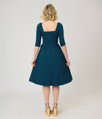 Unique Vintage Teal Lamar Swing Dress - Unique Vintage - Womens, DRESSES, SWING