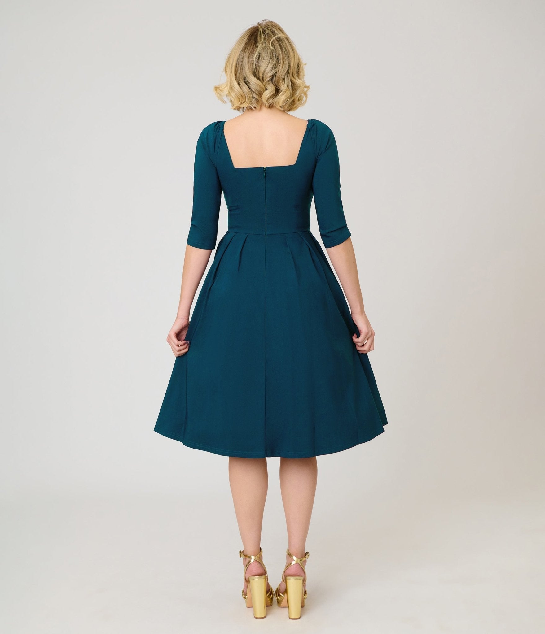 Unique Vintage Teal Lamar Swing Dress - Unique Vintage - Womens, DRESSES, SWING