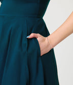 Unique Vintage Teal Lamar Swing Dress - Unique Vintage - Womens, DRESSES, SWING