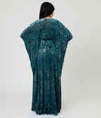 Unique Vintage Teal Leaf Burnout Burton Caftan - Unique Vintage - Womens, DRESSES, CAFTAN