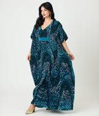 Unique Vintage Teal Sequin Burton Caftan Dress - Unique Vintage - Womens, DRESSES, CAFTAN