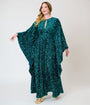 Unique Vintage Teal Sequin Flutter Sleeve Dionne Caftan