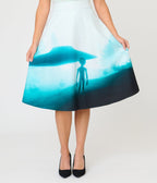 Unique Vintage UFO Print Vivian Swing Skirt - Unique Vintage - Womens, BOTTOMS, SKIRTS