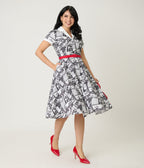 Unique Vintage UFO Sighting Newspaper Print Alexis Swing Dress - Unique Vintage - Womens, DRESSES, SWING