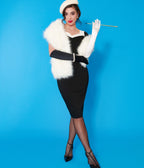 Unique Vintage White Ivory Faux Fur Stole - Unique Vintage - Womens, ACCESSORIES, GLOVES/SCARVES