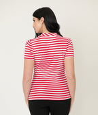 Unique Vintage White & Red Bow Sweetie Knit Top - Unique Vintage - Womens, TOPS, KNIT TOPS