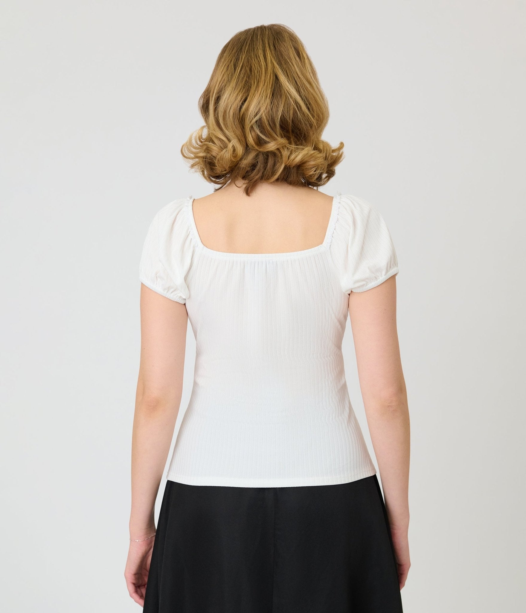 Unique Vintage White Sweetheart Knit Top - Unique Vintage - Womens, TOPS, KNIT TOPS