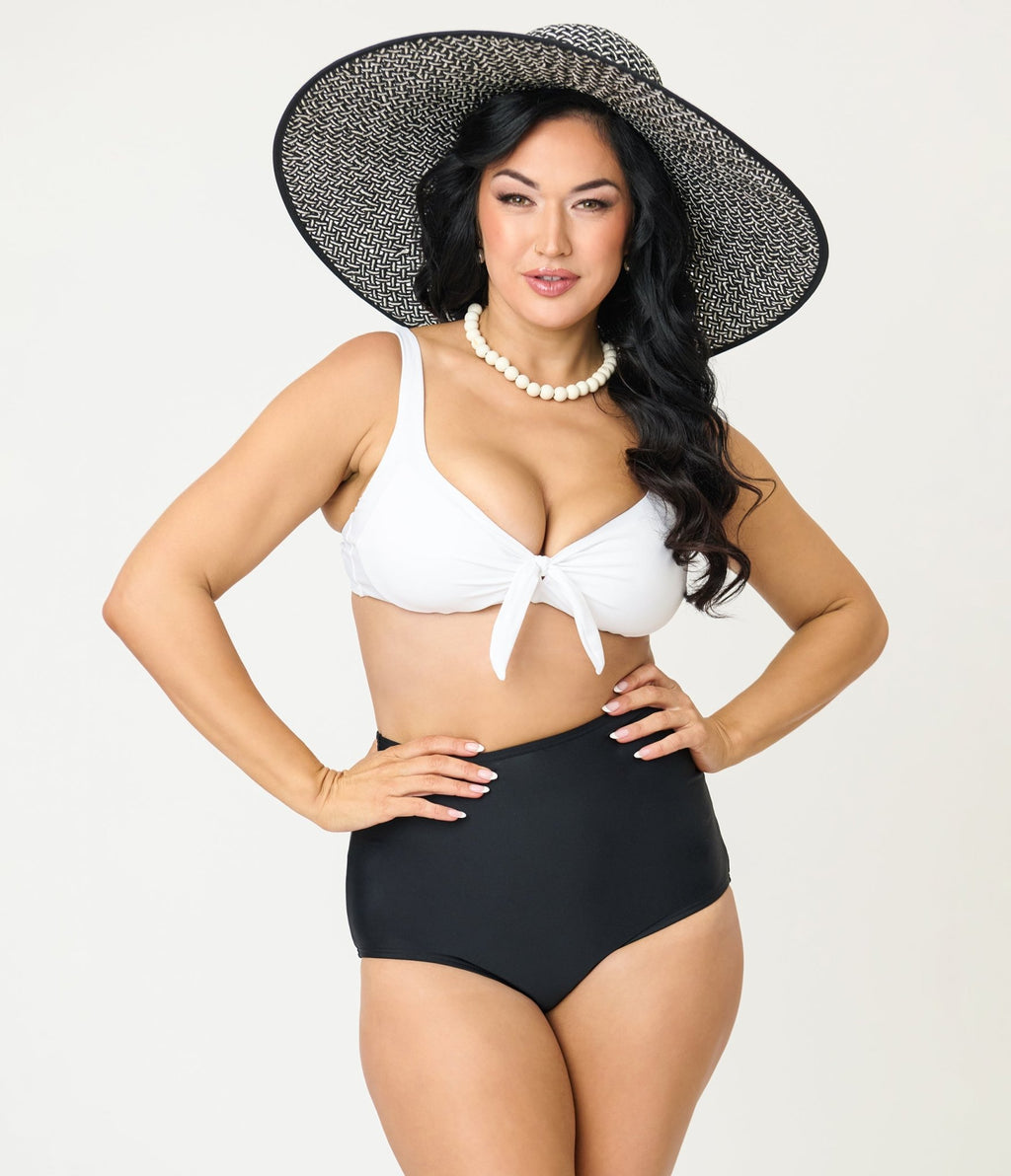 Unique Vintage White Swim Top - Unique Vintage - Womens, SWIM, TOP