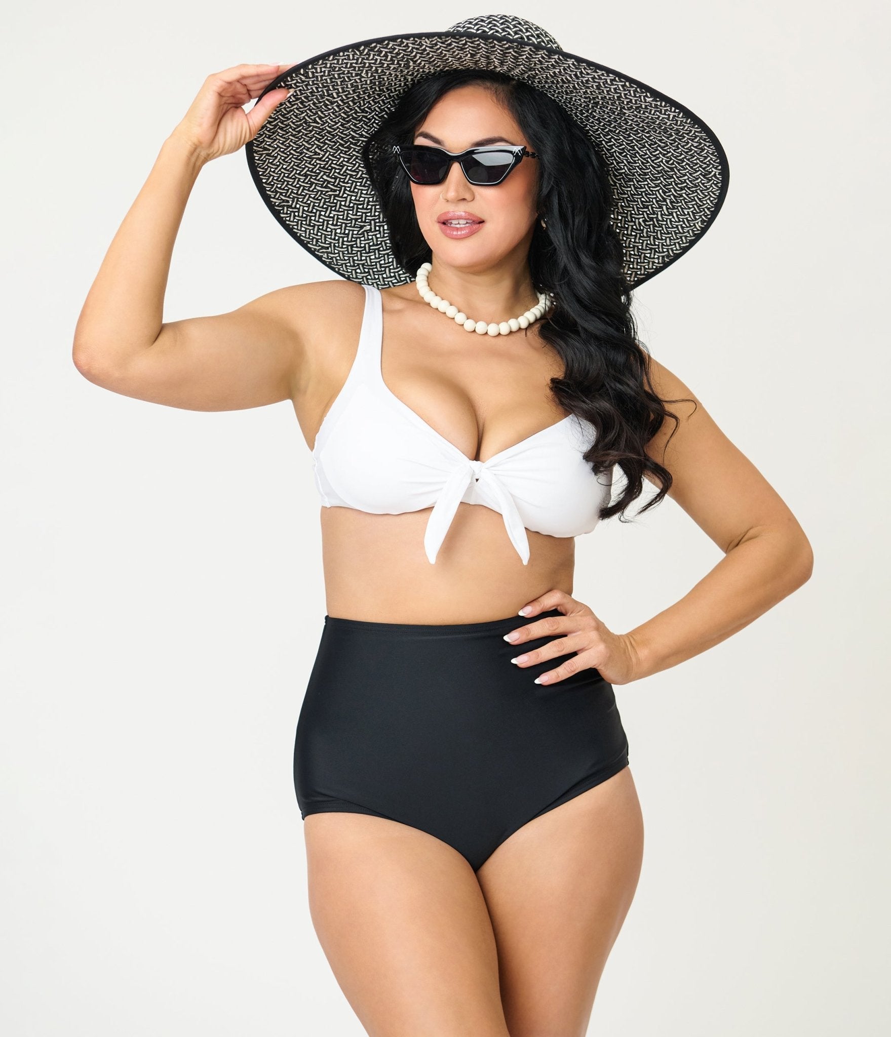 Unique Vintage White Swim Top - Unique Vintage - Womens, SWIM, TOP