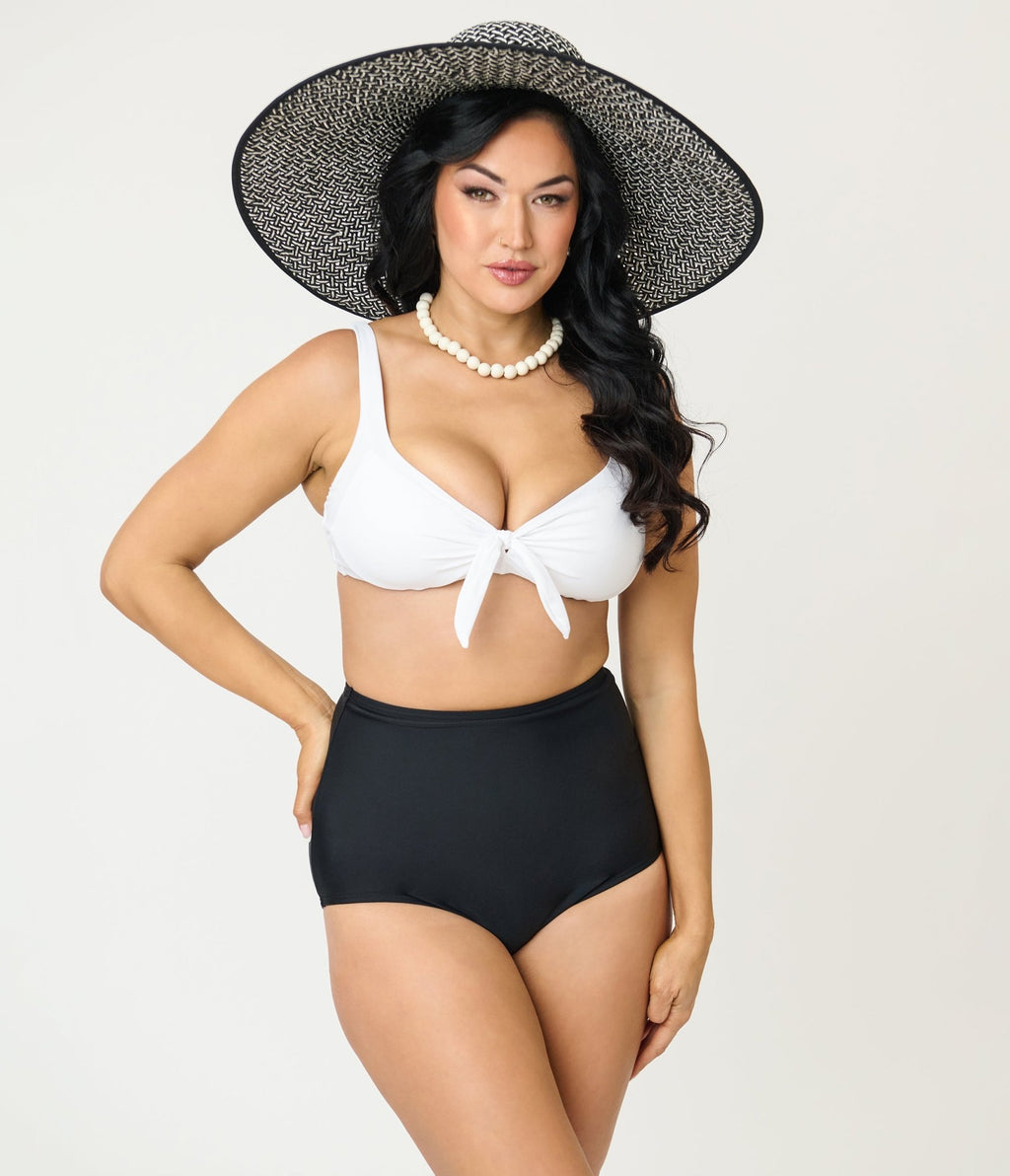Unique Vintage White Swim Top - Unique Vintage - Womens, SWIM, TOP