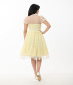 Unique Vintage Yellow Daisy Print Hollie Swing Dress - Unique Vintage - Womens, DRESSES, SWING