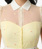 Unique Vintage Yellow Daisy Print Hollie Swing Dress - Unique Vintage - Womens, DRESSES, SWING