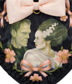 Universal Monsters Black Coquette Frankie & Bride Heart Bag - Unique Vintage - Purses