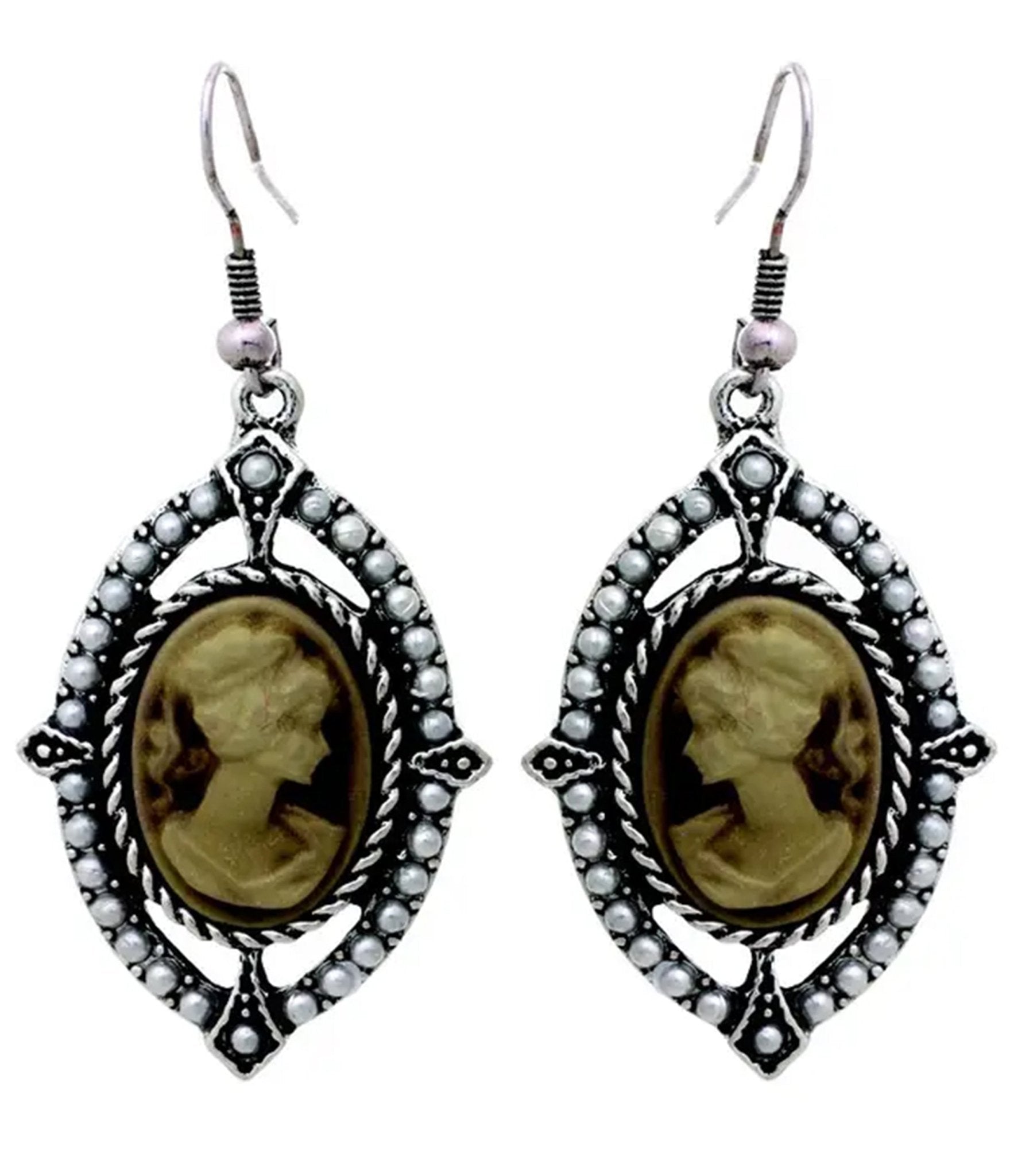Vintage Cameo Earring - Unique Vintage - Womens, ACCESSORIES, JEWELRY