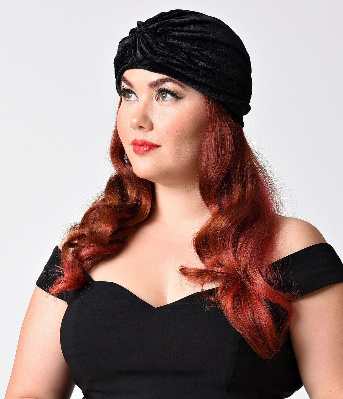 Vintage Style Black Velvet Knotted Turban - Unique Vintage - Womens, ACCESSORIES, HAIR