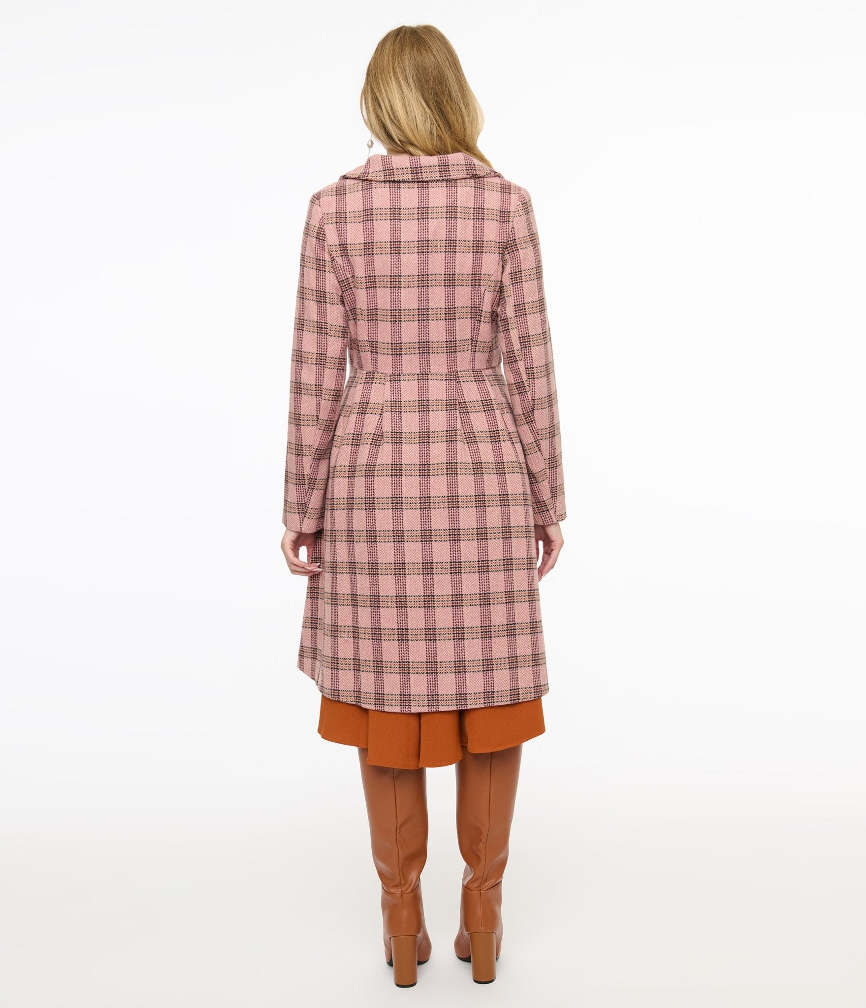 Voodoo Vixen 1960s Pink Plaid Coat - Unique Vintage - Womens, TOPS, OUTERWEAR