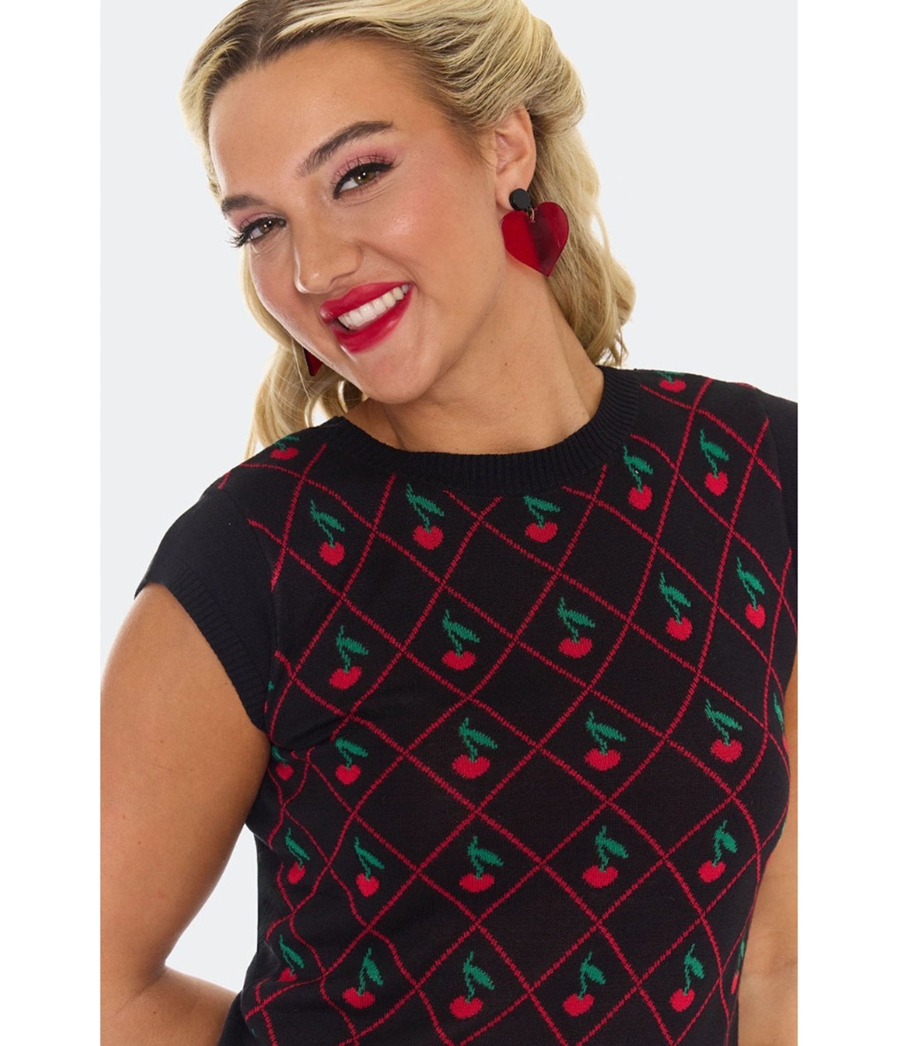 Voodoo Vixen Black Cherry Sweater - Unique Vintage - Womens, TOPS, SWEATERS