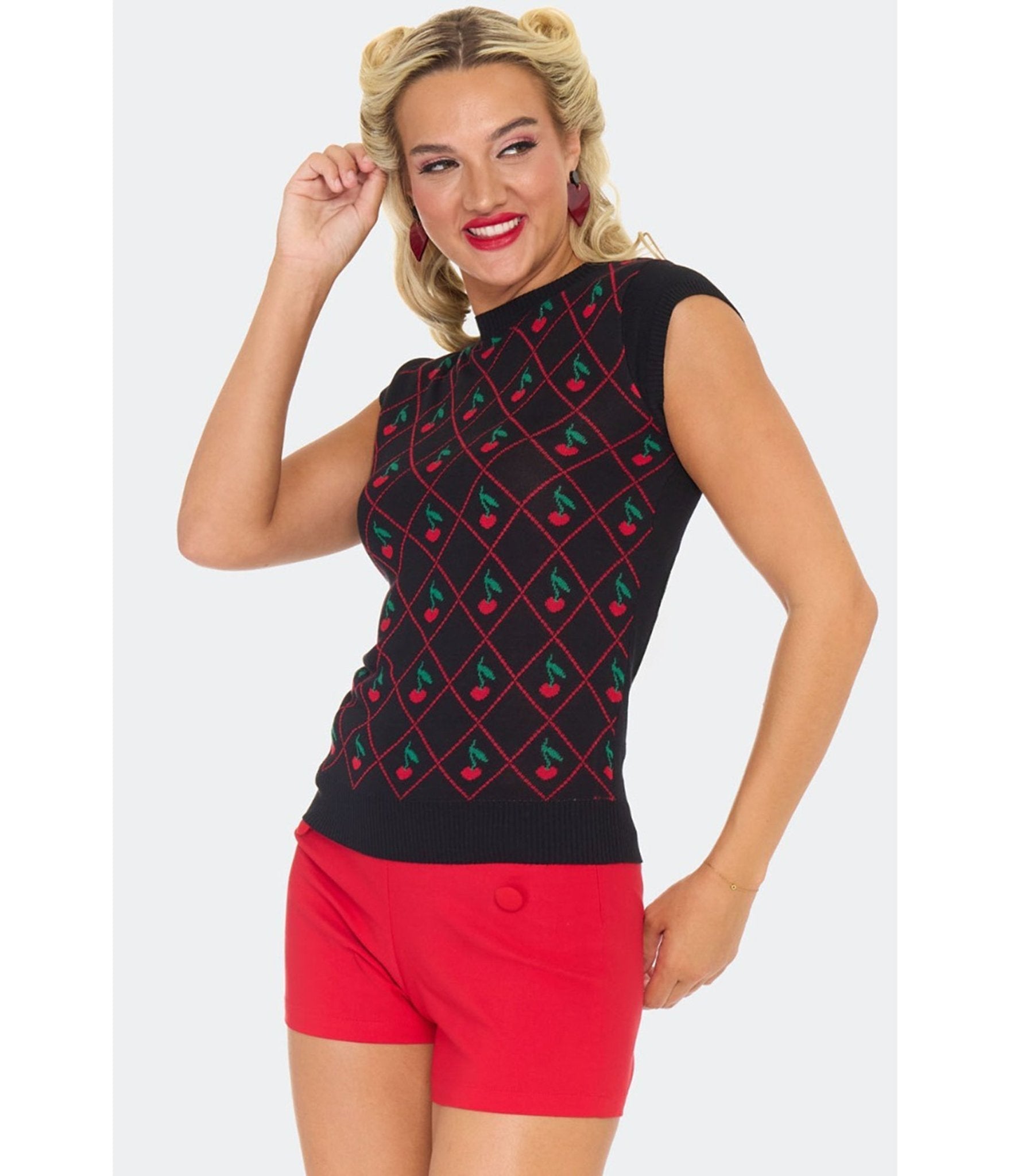 Voodoo Vixen Black Cherry Sweater - Unique Vintage - Womens, TOPS, SWEATERS