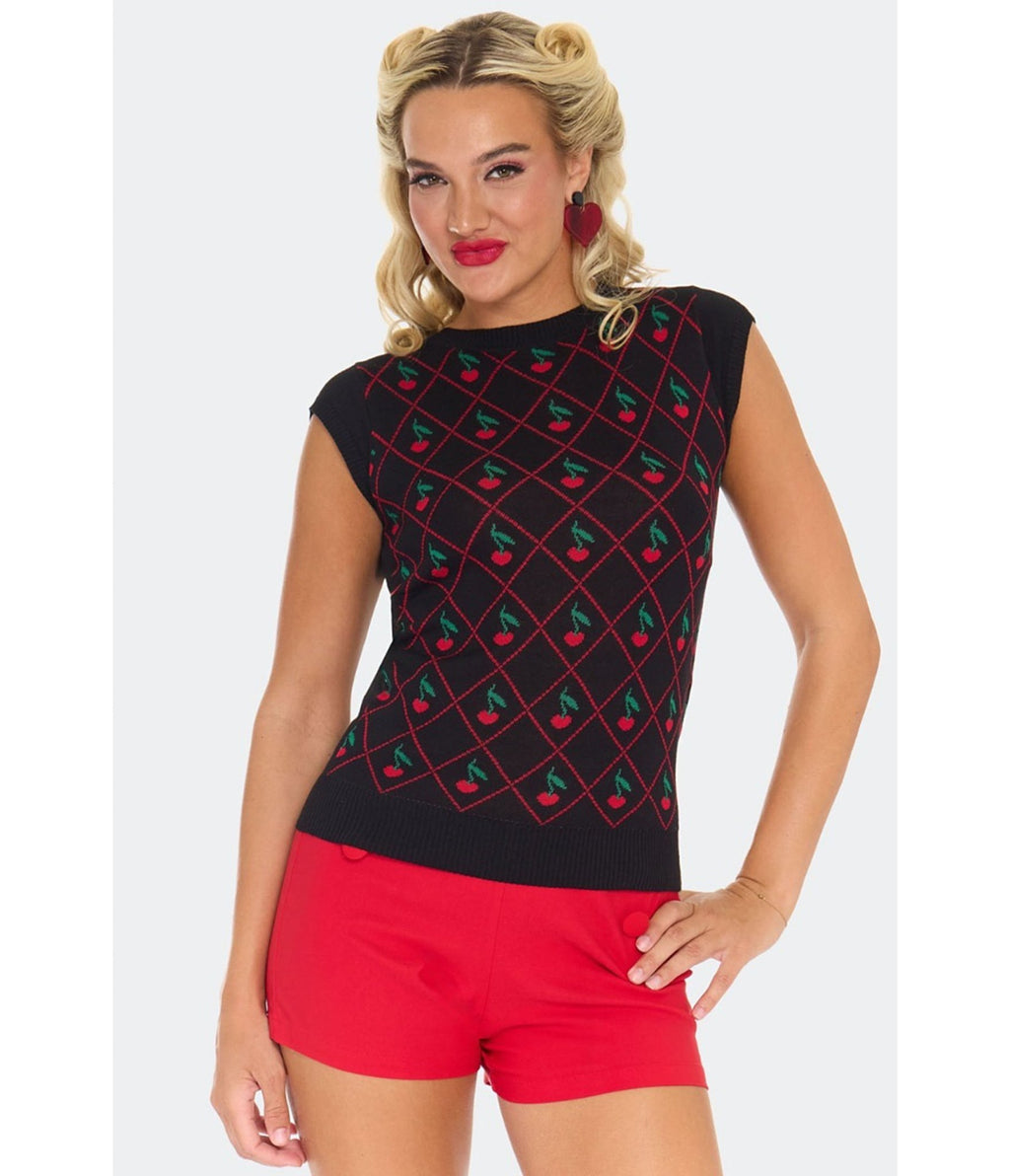 Voodoo Vixen Black Cherry Sweater - Unique Vintage - Womens, TOPS, SWEATERS