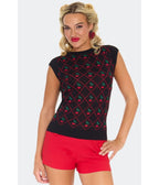Voodoo Vixen Black Cherry Sweater - Unique Vintage - Womens, TOPS, SWEATERS