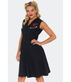 Voodoo Vixen Black Heart & Dagger Flare Dress - Unique Vintage - Womens, DRESSES, FIT AND FLARE