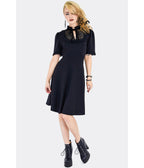 Voodoo Vixen Black Skater Mini Dress - Unique Vintage - Womens, DRESSES, FIT AND FLARE