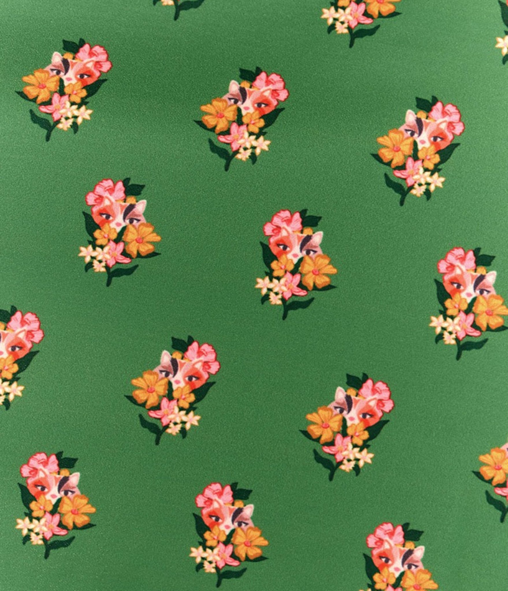Voodoo Vixen Green Cat Floral Print Flare Dress - Unique Vintage - Womens, DRESSES, FIT AND FLARE