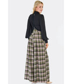 Voodoo Vixen Green Plaid Wide Leg Suspender Trousers - Unique Vintage - Womens, BOTTOMS, PANTS