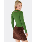 Voodoo Vixen Green Western Rose Embroidered Cardigan - Unique Vintage - Womens, TOPS, SWEATERS