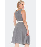 Voodoo Vixen Grey Pinstripe Flare Dress - Unique Vintage - Womens, DRESSES, FIT AND FLARE