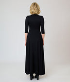 Wax Poetic Black Knit Raquel Maxi Dress - Unique Vintage - Womens, DRESSES, MAXI