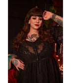 Wax Poetic Black Lace Mourning Glory Babydoll Dress & Shorts Set - Unique Vintage - Womens, BOTTOMS, ROMPERS AND JUMPSUITS