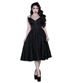 Weasel Wear Black Damask Swing Dress - Unique Vintage - Womens, DRESSES, SWING