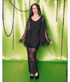 Weasel Wear Black Ruched Chiffon Heather Maxi Dress - Unique Vintage - Womens, DRESSES, WIGGLE