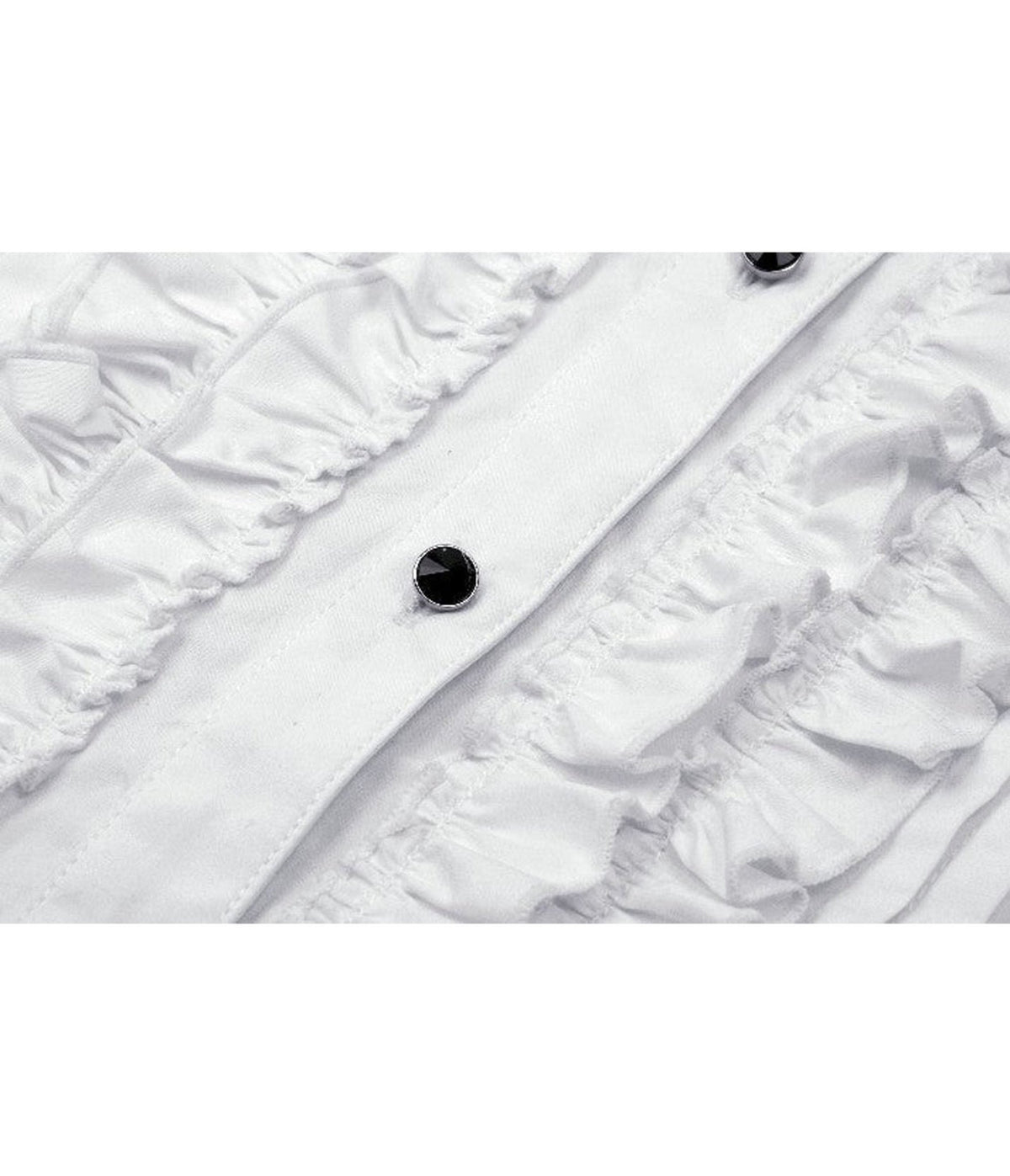 White Bat Collar Ruffled Dress Shirt - Unique Vintage - Blouses