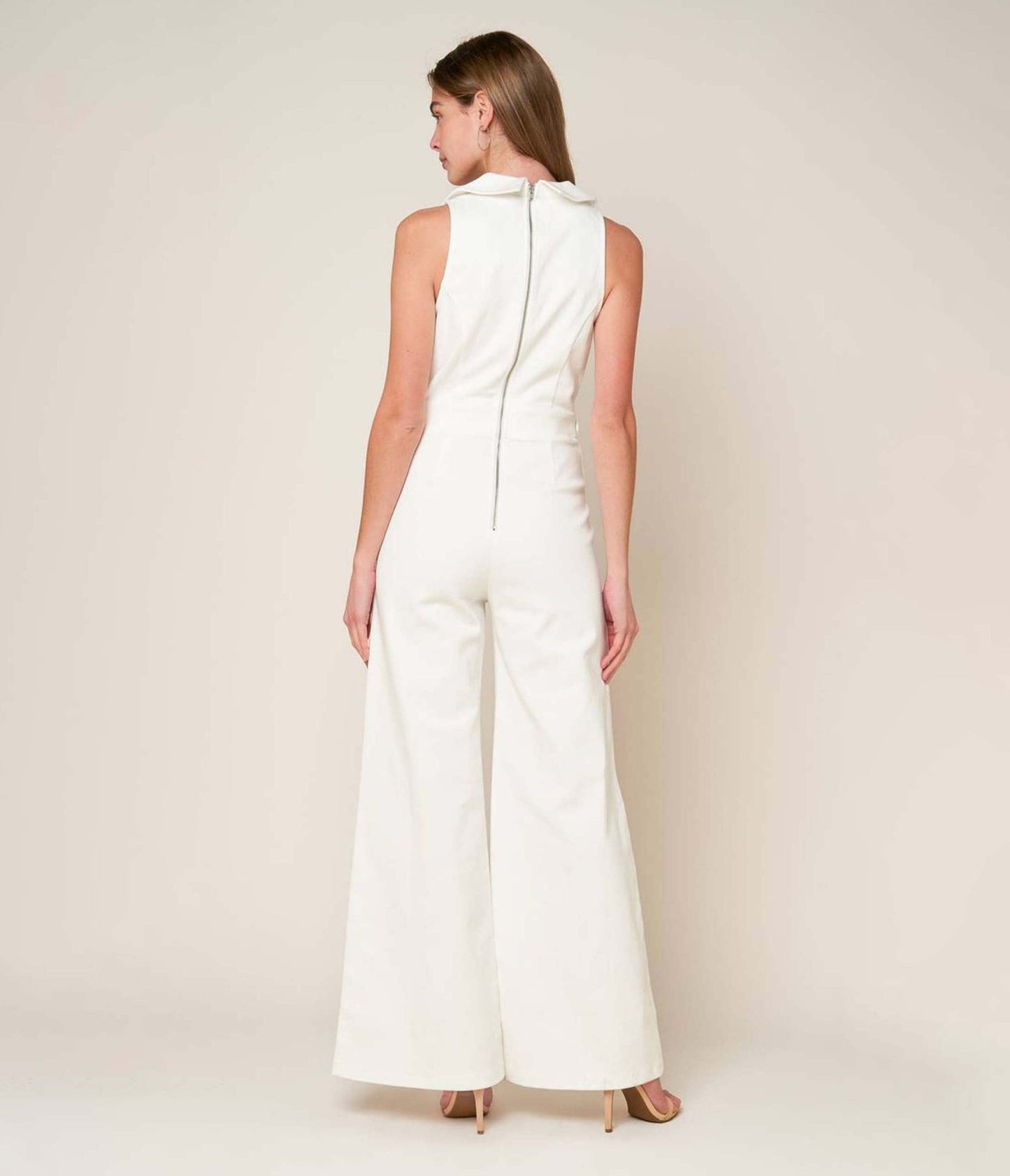 White Belted Shopping Around Jumpsuit - Unique Vintage - Womens, BOTTOMS, ROMPERS AND JUMPSUITS